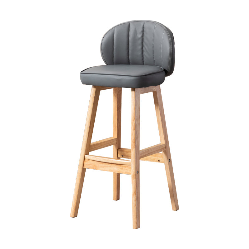 Contemporary Leather Solid Wood Barstool Bristol Bar Stool with Footrest and Low Back Grey 1 Piece Clearhalo 'Bar Furniture' 'Bar Stools' 'bar_stools' 'furn' 'furn_bar_stools' 'furniture_bar_stools' 'Kitchen & Dining Furniture' 'kitchen&dining_furn' 'kitchen' 'kitchen_furn' Furniture' 4575822