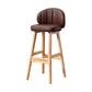 Contemporary Leather Solid Wood Barstool Bristol Bar Stool with Footrest and Low Back Brown 1 Piece Clearhalo 'Bar Furniture' 'Bar Stools' 'bar_stools' 'furn' 'furn_bar_stools' 'furniture_bar_stools' 'Kitchen & Dining Furniture' 'kitchen&dining_furn' 'kitchen' 'kitchen_furn' Furniture' 4575823