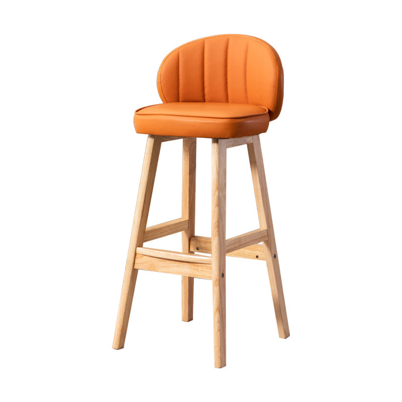 Contemporary Leather Solid Wood Barstool Bristol Bar Stool with Footrest and Low Back Orange 1 Piece Clearhalo 'Bar Furniture' 'Bar Stools' 'bar_stools' 'furn' 'furn_bar_stools' 'furniture_bar_stools' 'Kitchen & Dining Furniture' 'kitchen&dining_furn' 'kitchen' 'kitchen_furn' Furniture' 4575825