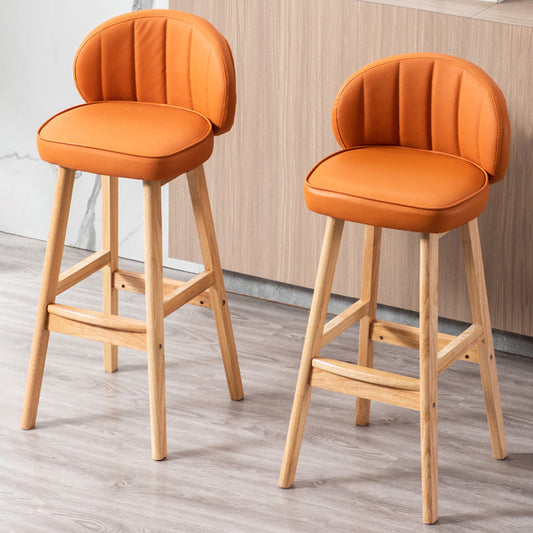Contemporary Leather Solid Wood Barstool Bristol Bar Stool with Footrest and Low Back Clearhalo 'Bar Furniture' 'Bar Stools' 'bar_stools' 'furn' 'furn_bar_stools' 'furniture_bar_stools' 'Kitchen & Dining Furniture' 'kitchen&dining_furn' 'kitchen' 'kitchen_furn' Furniture' 4575826