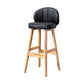 Contemporary Leather Solid Wood Barstool Bristol Bar Stool with Footrest and Low Back Black 1 Piece Clearhalo 'Bar Furniture' 'Bar Stools' 'bar_stools' 'furn' 'furn_bar_stools' 'furniture_bar_stools' 'Kitchen & Dining Furniture' 'kitchen&dining_furn' 'kitchen' 'kitchen_furn' Furniture' 4575827