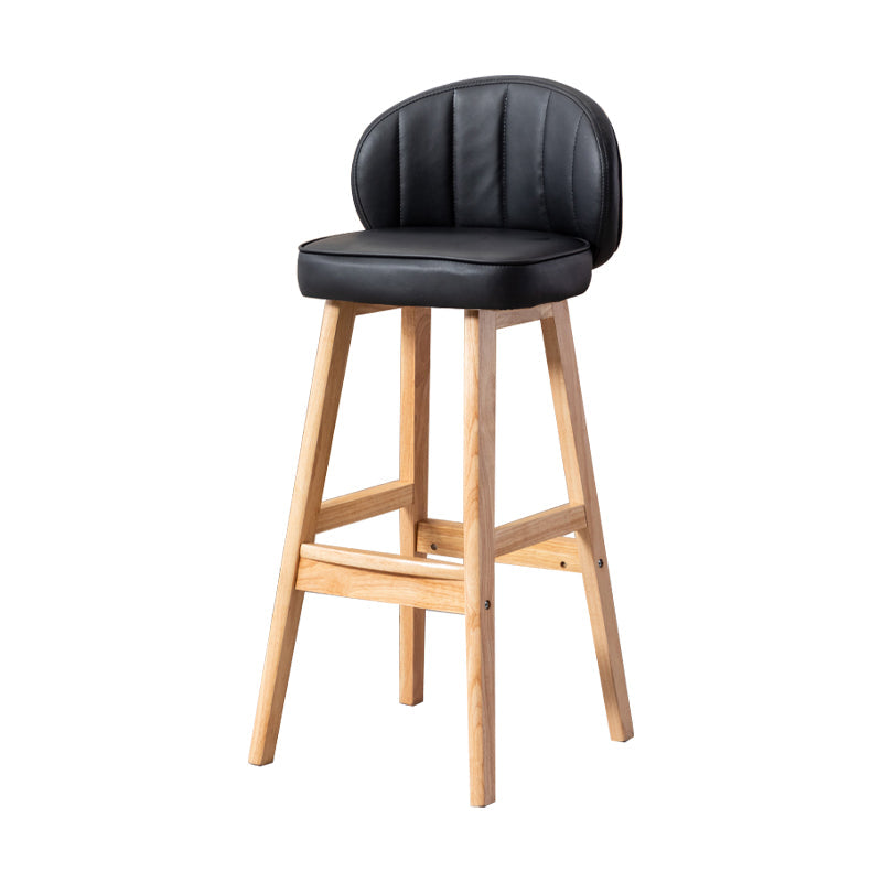 Contemporary Leather Solid Wood Barstool Bristol Bar Stool with Footrest and Low Back Black 1 Piece Clearhalo 'Bar Furniture' 'Bar Stools' 'bar_stools' 'furn' 'furn_bar_stools' 'furniture_bar_stools' 'Kitchen & Dining Furniture' 'kitchen&dining_furn' 'kitchen' 'kitchen_furn' Furniture' 4575827