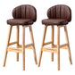 Contemporary Leather Solid Wood Barstool Bristol Bar Stool with Footrest and Low Back Brown 2 Piece Set Clearhalo 'Bar Furniture' 'Bar Stools' 'bar_stools' 'furn' 'furn_bar_stools' 'furniture_bar_stools' 'Kitchen & Dining Furniture' 'kitchen&dining_furn' 'kitchen' 'kitchen_furn' Furniture' 4575831