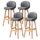 Contemporary Leather Solid Wood Barstool Bristol Bar Stool with Footrest and Low Back Grey 4 Piece Set Clearhalo 'Bar Furniture' 'Bar Stools' 'bar_stools' 'furn' 'furn_bar_stools' 'furniture_bar_stools' 'Kitchen & Dining Furniture' 'kitchen&dining_furn' 'kitchen' 'kitchen_furn' Furniture' 4575837
