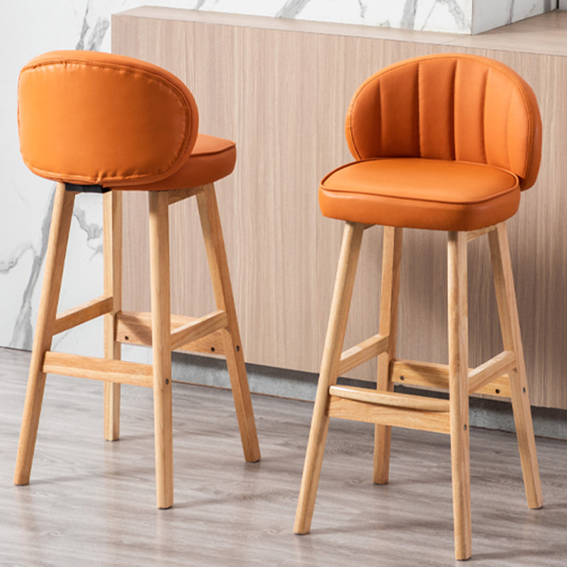 Contemporary Leather Solid Wood Barstool Bristol Bar Stool with Footrest and Low Back Clearhalo 'Bar Furniture' 'Bar Stools' 'bar_stools' 'furn' 'furn_bar_stools' 'furniture_bar_stools' 'Kitchen & Dining Furniture' 'kitchen&dining_furn' 'kitchen' 'kitchen_furn' Furniture' 4575838