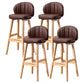 Contemporary Leather Solid Wood Barstool Bristol Bar Stool with Footrest and Low Back Brown 4 Piece Set Clearhalo 'Bar Furniture' 'Bar Stools' 'bar_stools' 'furn' 'furn_bar_stools' 'furniture_bar_stools' 'Kitchen & Dining Furniture' 'kitchen&dining_furn' 'kitchen' 'kitchen_furn' Furniture' 4575839