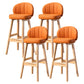 Contemporary Leather Solid Wood Barstool Bristol Bar Stool with Footrest and Low Back Orange 4 Piece Set Clearhalo 'Bar Furniture' 'Bar Stools' 'bar_stools' 'furn' 'furn_bar_stools' 'furniture_bar_stools' 'Kitchen & Dining Furniture' 'kitchen&dining_furn' 'kitchen' 'kitchen_furn' Furniture' 4575840