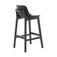 Scandinavia Style Bar-stool Wooden Legs Bucket Seat with Low Back for Kitchen Bar Black Black 1 Piece Clearhalo 'Bar Furniture' 'Bar Stools' 'bar_stools' 'furn' 'furn_bar_stools' 'furniture_bar_stools' 'Kitchen & Dining Furniture' 'kitchen&dining_furn' 'kitchen' 'kitchen_furn' Furniture' 4575845