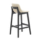 Scandinavia Style Bar-stool Wooden Legs Bucket Seat with Low Back for Kitchen Bar Off-White Black 1 Piece Clearhalo 'Bar Furniture' 'Bar Stools' 'bar_stools' 'furn' 'furn_bar_stools' 'furniture_bar_stools' 'Kitchen & Dining Furniture' 'kitchen&dining_furn' 'kitchen' 'kitchen_furn' Furniture' 4575846