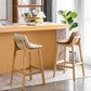 Scandinavia Style Bar-stool Wooden Legs Bucket Seat with Low Back for Kitchen Bar Clearhalo 'Bar Furniture' 'Bar Stools' 'bar_stools' 'furn' 'furn_bar_stools' 'furniture_bar_stools' 'Kitchen & Dining Furniture' 'kitchen&dining_furn' 'kitchen' 'kitchen_furn' Furniture' 4575851
