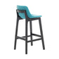 Scandinavia Style Bar-stool Wooden Legs Bucket Seat with Low Back for Kitchen Bar Blue Black 1 Piece Clearhalo 'Bar Furniture' 'Bar Stools' 'bar_stools' 'furn' 'furn_bar_stools' 'furniture_bar_stools' 'Kitchen & Dining Furniture' 'kitchen&dining_furn' 'kitchen' 'kitchen_furn' Furniture' 4575854