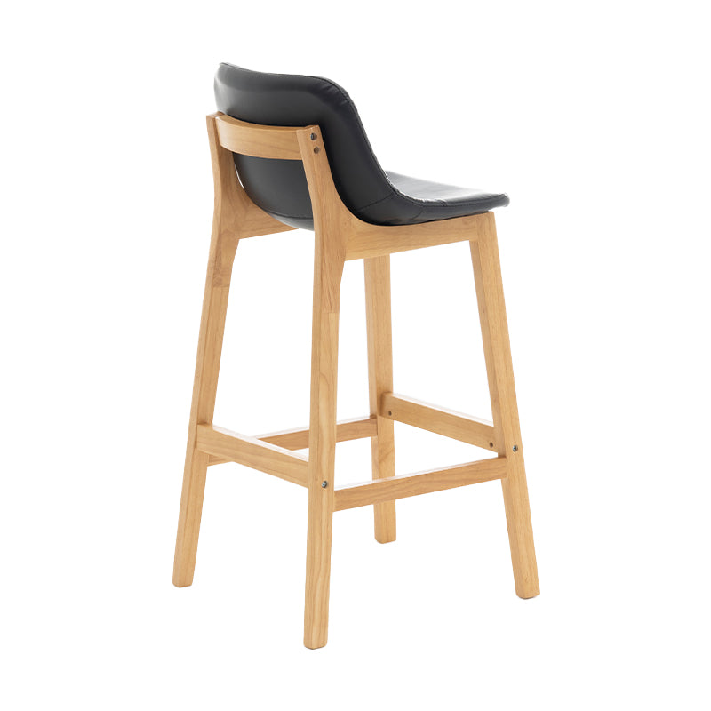 Scandinavia Style Bar-stool Wooden Legs Bucket Seat with Low Back for Kitchen Bar Black Natural 1 Piece Clearhalo 'Bar Furniture' 'Bar Stools' 'bar_stools' 'furn' 'furn_bar_stools' 'furniture_bar_stools' 'Kitchen & Dining Furniture' 'kitchen&dining_furn' 'kitchen' 'kitchen_furn' Furniture' 4575856
