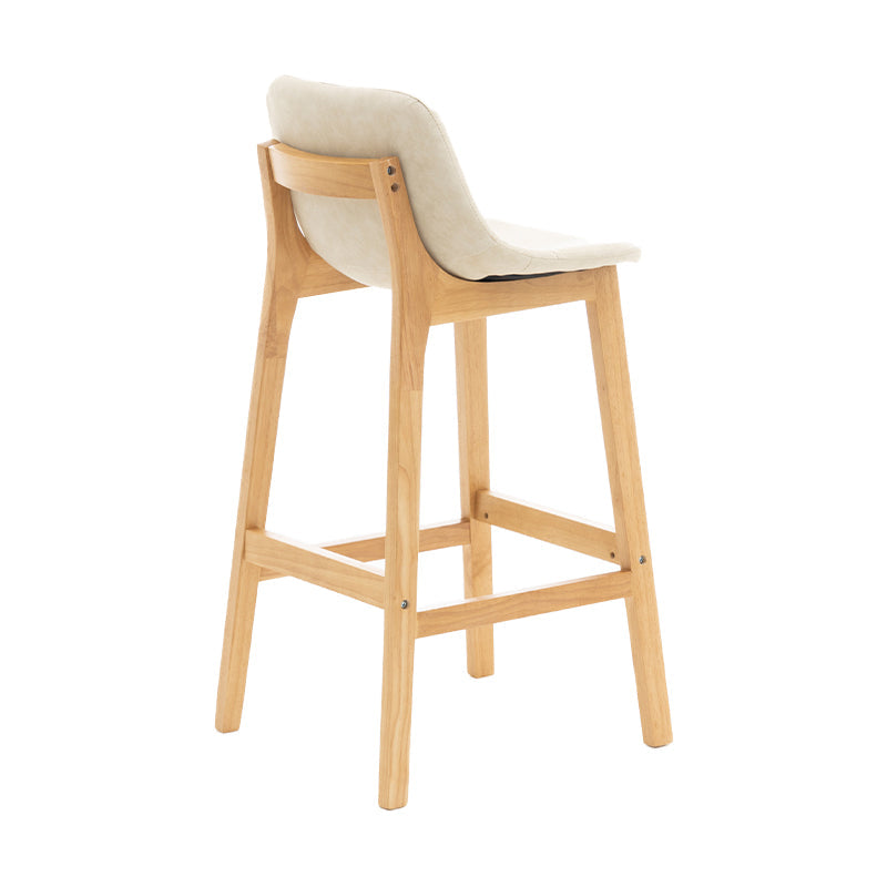 Scandinavia Style Bar-stool Wooden Legs Bucket Seat with Low Back for Kitchen Bar Off-White Natural 1 Piece Clearhalo 'Bar Furniture' 'Bar Stools' 'bar_stools' 'furn' 'furn_bar_stools' 'furniture_bar_stools' 'Kitchen & Dining Furniture' 'kitchen&dining_furn' 'kitchen' 'kitchen_furn' Furniture' 4575859