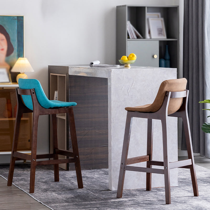 Scandinavia Style Bar-stool Wooden Legs Bucket Seat with Low Back for Kitchen Bar Clearhalo 'Bar Furniture' 'Bar Stools' 'bar_stools' 'furn' 'furn_bar_stools' 'furniture_bar_stools' 'Kitchen & Dining Furniture' 'kitchen&dining_furn' 'kitchen' 'kitchen_furn' Furniture' 4575860