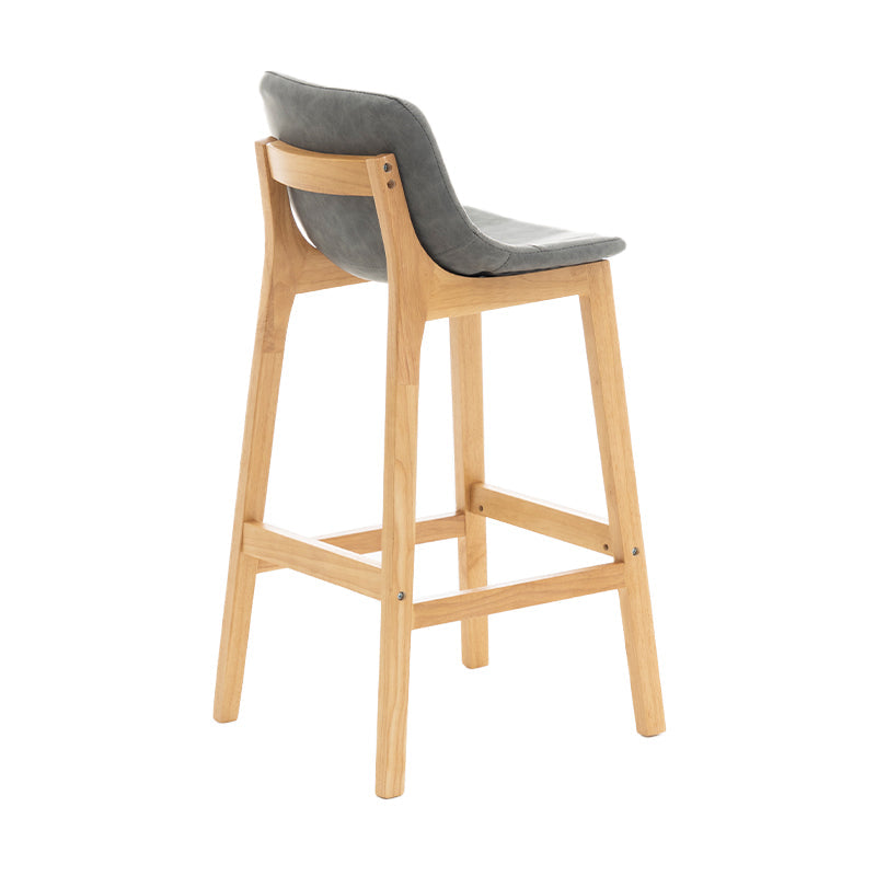 Scandinavia Style Bar-stool Wooden Legs Bucket Seat with Low Back for Kitchen Bar Grey Natural 1 Piece Clearhalo 'Bar Furniture' 'Bar Stools' 'bar_stools' 'furn' 'furn_bar_stools' 'furniture_bar_stools' 'Kitchen & Dining Furniture' 'kitchen&dining_furn' 'kitchen' 'kitchen_furn' Furniture' 4575861
