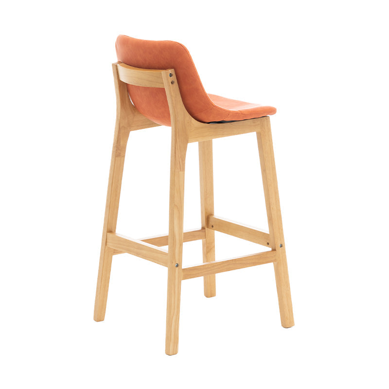 Scandinavia Style Bar-stool Wooden Legs Bucket Seat with Low Back for Kitchen Bar Orange Natural 1 Piece Clearhalo 'Bar Furniture' 'Bar Stools' 'bar_stools' 'furn' 'furn_bar_stools' 'furniture_bar_stools' 'Kitchen & Dining Furniture' 'kitchen&dining_furn' 'kitchen' 'kitchen_furn' Furniture' 4575863