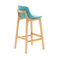 Scandinavia Style Bar-stool Wooden Legs Bucket Seat with Low Back for Kitchen Bar Blue Natural 1 Piece Clearhalo 'Bar Furniture' 'Bar Stools' 'bar_stools' 'furn' 'furn_bar_stools' 'furniture_bar_stools' 'Kitchen & Dining Furniture' 'kitchen&dining_furn' 'kitchen' 'kitchen_furn' Furniture' 4575864