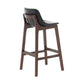 Scandinavia Style Bar-stool Wooden Legs Bucket Seat with Low Back for Kitchen Bar Black Brown 1 Piece Clearhalo 'Bar Furniture' 'Bar Stools' 'bar_stools' 'furn' 'furn_bar_stools' 'furniture_bar_stools' 'Kitchen & Dining Furniture' 'kitchen&dining_furn' 'kitchen' 'kitchen_furn' Furniture' 4575865