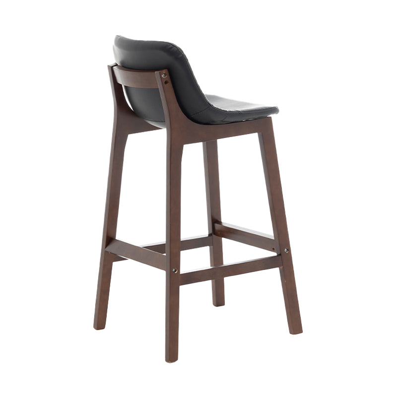 Scandinavia Style Bar-stool Wooden Legs Bucket Seat with Low Back for Kitchen Bar Black Brown 1 Piece Clearhalo 'Bar Furniture' 'Bar Stools' 'bar_stools' 'furn' 'furn_bar_stools' 'furniture_bar_stools' 'Kitchen & Dining Furniture' 'kitchen&dining_furn' 'kitchen' 'kitchen_furn' Furniture' 4575865