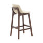 Scandinavia Style Bar-stool Wooden Legs Bucket Seat with Low Back for Kitchen Bar Off-White Brown 1 Piece Clearhalo 'Bar Furniture' 'Bar Stools' 'bar_stools' 'furn' 'furn_bar_stools' 'furniture_bar_stools' 'Kitchen & Dining Furniture' 'kitchen&dining_furn' 'kitchen' 'kitchen_furn' Furniture' 4575866