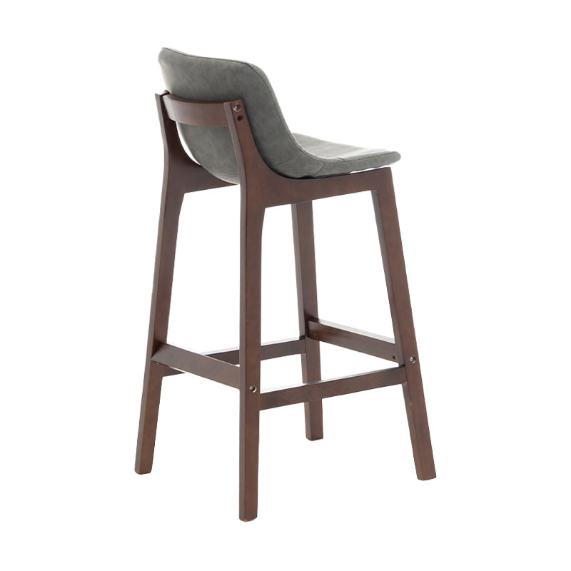Scandinavia Style Bar-stool Wooden Legs Bucket Seat with Low Back for Kitchen Bar Grey Brown 1 Piece Clearhalo 'Bar Furniture' 'Bar Stools' 'bar_stools' 'furn' 'furn_bar_stools' 'furniture_bar_stools' 'Kitchen & Dining Furniture' 'kitchen&dining_furn' 'kitchen' 'kitchen_furn' Furniture' 4575867