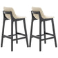Scandinavia Style Bar-stool Wooden Legs Bucket Seat with Low Back for Kitchen Bar Off-White Black 2 Piece Set Clearhalo 'Bar Furniture' 'Bar Stools' 'bar_stools' 'furn' 'furn_bar_stools' 'furniture_bar_stools' 'Kitchen & Dining Furniture' 'kitchen&dining_furn' 'kitchen' 'kitchen_furn' Furniture' 4575872