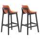 Scandinavia Style Bar-stool Wooden Legs Bucket Seat with Low Back for Kitchen Bar Orange Black 2 Piece Set Clearhalo 'Bar Furniture' 'Bar Stools' 'bar_stools' 'furn' 'furn_bar_stools' 'furniture_bar_stools' 'Kitchen & Dining Furniture' 'kitchen&dining_furn' 'kitchen' 'kitchen_furn' Furniture' 4575875