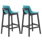 Scandinavia Style Bar-stool Wooden Legs Bucket Seat with Low Back for Kitchen Bar Blue Black 2 Piece Set Clearhalo 'Bar Furniture' 'Bar Stools' 'bar_stools' 'furn' 'furn_bar_stools' 'furniture_bar_stools' 'Kitchen & Dining Furniture' 'kitchen&dining_furn' 'kitchen' 'kitchen_furn' Furniture' 4575876
