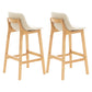 Scandinavia Style Bar-stool Wooden Legs Bucket Seat with Low Back for Kitchen Bar Off-White Natural 2 Piece Set Clearhalo 'Bar Furniture' 'Bar Stools' 'bar_stools' 'furn' 'furn_bar_stools' 'furniture_bar_stools' 'Kitchen & Dining Furniture' 'kitchen&dining_furn' 'kitchen' 'kitchen_furn' Furniture' 4575878