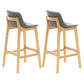 Scandinavia Style Bar-stool Wooden Legs Bucket Seat with Low Back for Kitchen Bar Grey Natural 2 Piece Set Clearhalo 'Bar Furniture' 'Bar Stools' 'bar_stools' 'furn' 'furn_bar_stools' 'furniture_bar_stools' 'Kitchen & Dining Furniture' 'kitchen&dining_furn' 'kitchen' 'kitchen_furn' Furniture' 4575879