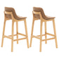 Scandinavia Style Bar-stool Wooden Legs Bucket Seat with Low Back for Kitchen Bar Brown Natural 2 Piece Set Clearhalo 'Bar Furniture' 'Bar Stools' 'bar_stools' 'furn' 'furn_bar_stools' 'furniture_bar_stools' 'Kitchen & Dining Furniture' 'kitchen&dining_furn' 'kitchen' 'kitchen_furn' Furniture' 4575880