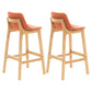 Scandinavia Style Bar-stool Wooden Legs Bucket Seat with Low Back for Kitchen Bar Orange Natural 2 Piece Set Clearhalo 'Bar Furniture' 'Bar Stools' 'bar_stools' 'furn' 'furn_bar_stools' 'furniture_bar_stools' 'Kitchen & Dining Furniture' 'kitchen&dining_furn' 'kitchen' 'kitchen_furn' Furniture' 4575881
