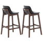 Scandinavia Style Bar-stool Wooden Legs Bucket Seat with Low Back for Kitchen Bar Black Brown 2 Piece Set Clearhalo 'Bar Furniture' 'Bar Stools' 'bar_stools' 'furn' 'furn_bar_stools' 'furniture_bar_stools' 'Kitchen & Dining Furniture' 'kitchen&dining_furn' 'kitchen' 'kitchen_furn' Furniture' 4575883