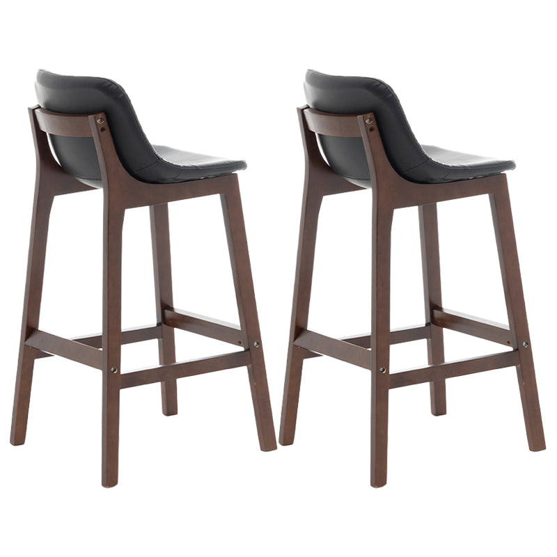 Scandinavia Style Bar-stool Wooden Legs Bucket Seat with Low Back for Kitchen Bar Black Brown 2 Piece Set Clearhalo 'Bar Furniture' 'Bar Stools' 'bar_stools' 'furn' 'furn_bar_stools' 'furniture_bar_stools' 'Kitchen & Dining Furniture' 'kitchen&dining_furn' 'kitchen' 'kitchen_furn' Furniture' 4575883