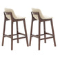 Scandinavia Style Bar-stool Wooden Legs Bucket Seat with Low Back for Kitchen Bar Off-White Brown 2 Piece Set Clearhalo 'Bar Furniture' 'Bar Stools' 'bar_stools' 'furn' 'furn_bar_stools' 'furniture_bar_stools' 'Kitchen & Dining Furniture' 'kitchen&dining_furn' 'kitchen' 'kitchen_furn' Furniture' 4575884