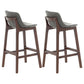 Scandinavia Style Bar-stool Wooden Legs Bucket Seat with Low Back for Kitchen Bar Grey Brown 2 Piece Set Clearhalo 'Bar Furniture' 'Bar Stools' 'bar_stools' 'furn' 'furn_bar_stools' 'furniture_bar_stools' 'Kitchen & Dining Furniture' 'kitchen&dining_furn' 'kitchen' 'kitchen_furn' Furniture' 4575885