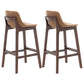 Scandinavia Style Bar-stool Wooden Legs Bucket Seat with Low Back for Kitchen Bar Brown Brown 2 Piece Set Clearhalo 'Bar Furniture' 'Bar Stools' 'bar_stools' 'furn' 'furn_bar_stools' 'furniture_bar_stools' 'Kitchen & Dining Furniture' 'kitchen&dining_furn' 'kitchen' 'kitchen_furn' Furniture' 4575886