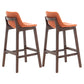 Scandinavia Style Bar-stool Wooden Legs Bucket Seat with Low Back for Kitchen Bar Orange Brown 2 Piece Set Clearhalo 'Bar Furniture' 'Bar Stools' 'bar_stools' 'furn' 'furn_bar_stools' 'furniture_bar_stools' 'Kitchen & Dining Furniture' 'kitchen&dining_furn' 'kitchen' 'kitchen_furn' Furniture' 4575887