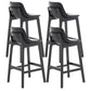 Scandinavia Style Bar-stool Wooden Legs Bucket Seat with Low Back for Kitchen Bar Black Black 4 Piece Set Clearhalo 'Bar Furniture' 'Bar Stools' 'bar_stools' 'furn' 'furn_bar_stools' 'furniture_bar_stools' 'Kitchen & Dining Furniture' 'kitchen&dining_furn' 'kitchen' 'kitchen_furn' Furniture' 4575889