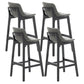 Scandinavia Style Bar-stool Wooden Legs Bucket Seat with Low Back for Kitchen Bar Grey Black 4 Piece Set Clearhalo 'Bar Furniture' 'Bar Stools' 'bar_stools' 'furn' 'furn_bar_stools' 'furniture_bar_stools' 'Kitchen & Dining Furniture' 'kitchen&dining_furn' 'kitchen' 'kitchen_furn' Furniture' 4575891