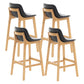 Scandinavia Style Bar-stool Wooden Legs Bucket Seat with Low Back for Kitchen Bar Black Natural 4 Piece Set Clearhalo 'Bar Furniture' 'Bar Stools' 'bar_stools' 'furn' 'furn_bar_stools' 'furniture_bar_stools' 'Kitchen & Dining Furniture' 'kitchen&dining_furn' 'kitchen' 'kitchen_furn' Furniture' 4575895