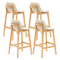 Scandinavia Style Bar-stool Wooden Legs Bucket Seat with Low Back for Kitchen Bar Off-White Natural 4 Piece Set Clearhalo 'Bar Furniture' 'Bar Stools' 'bar_stools' 'furn' 'furn_bar_stools' 'furniture_bar_stools' 'Kitchen & Dining Furniture' 'kitchen&dining_furn' 'kitchen' 'kitchen_furn' Furniture' 4575896