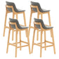 Scandinavia Style Bar-stool Wooden Legs Bucket Seat with Low Back for Kitchen Bar Grey Natural 4 Piece Set Clearhalo 'Bar Furniture' 'Bar Stools' 'bar_stools' 'furn' 'furn_bar_stools' 'furniture_bar_stools' 'Kitchen & Dining Furniture' 'kitchen&dining_furn' 'kitchen' 'kitchen_furn' Furniture' 4575897
