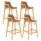 Scandinavia Style Bar-stool Wooden Legs Bucket Seat with Low Back for Kitchen Bar Brown Natural 4 Piece Set Clearhalo 'Bar Furniture' 'Bar Stools' 'bar_stools' 'furn' 'furn_bar_stools' 'furniture_bar_stools' 'Kitchen & Dining Furniture' 'kitchen&dining_furn' 'kitchen' 'kitchen_furn' Furniture' 4575898