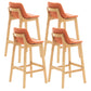 Scandinavia Style Bar-stool Wooden Legs Bucket Seat with Low Back for Kitchen Bar Orange Natural 4 Piece Set Clearhalo 'Bar Furniture' 'Bar Stools' 'bar_stools' 'furn' 'furn_bar_stools' 'furniture_bar_stools' 'Kitchen & Dining Furniture' 'kitchen&dining_furn' 'kitchen' 'kitchen_furn' Furniture' 4575899
