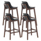 Scandinavia Style Bar-stool Wooden Legs Bucket Seat with Low Back for Kitchen Bar Black Brown 4 Piece Set Clearhalo 'Bar Furniture' 'Bar Stools' 'bar_stools' 'furn' 'furn_bar_stools' 'furniture_bar_stools' 'Kitchen & Dining Furniture' 'kitchen&dining_furn' 'kitchen' 'kitchen_furn' Furniture' 4575901