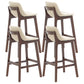 Scandinavia Style Bar-stool Wooden Legs Bucket Seat with Low Back for Kitchen Bar Off-White Brown 4 Piece Set Clearhalo 'Bar Furniture' 'Bar Stools' 'bar_stools' 'furn' 'furn_bar_stools' 'furniture_bar_stools' 'Kitchen & Dining Furniture' 'kitchen&dining_furn' 'kitchen' 'kitchen_furn' Furniture' 4575902