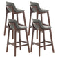 Scandinavia Style Bar-stool Wooden Legs Bucket Seat with Low Back for Kitchen Bar Grey Brown 4 Piece Set Clearhalo 'Bar Furniture' 'Bar Stools' 'bar_stools' 'furn' 'furn_bar_stools' 'furniture_bar_stools' 'Kitchen & Dining Furniture' 'kitchen&dining_furn' 'kitchen' 'kitchen_furn' Furniture' 4575903