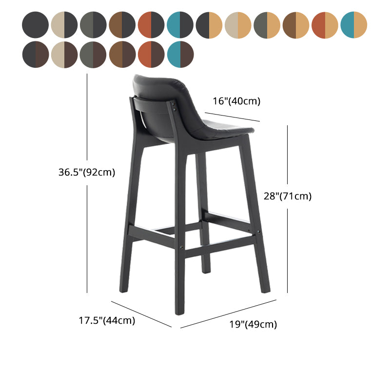 Scandinavia Style Bar-stool Wooden Legs Bucket Seat with Low Back for Kitchen Bar Clearhalo 'Bar Furniture' 'Bar Stools' 'bar_stools' 'furn' 'furn_bar_stools' 'furniture_bar_stools' 'Kitchen & Dining Furniture' 'kitchen&dining_furn' 'kitchen' 'kitchen_furn' Furniture' 4575907