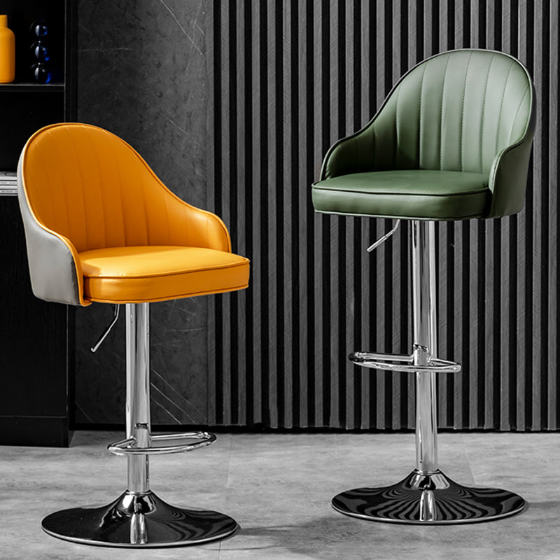Industrial Style Bar-stool Iron Legs Leather Seat for Restaurant Bar Clearhalo 'Bar Furniture' 'Bar Stools' 'bar_stools' 'furn' 'furn_bar_stools' 'furniture_bar_stools' 'Kitchen & Dining Furniture' 'kitchen&dining_furn' 'kitchen' 'kitchen_furn' Furniture' 4575914